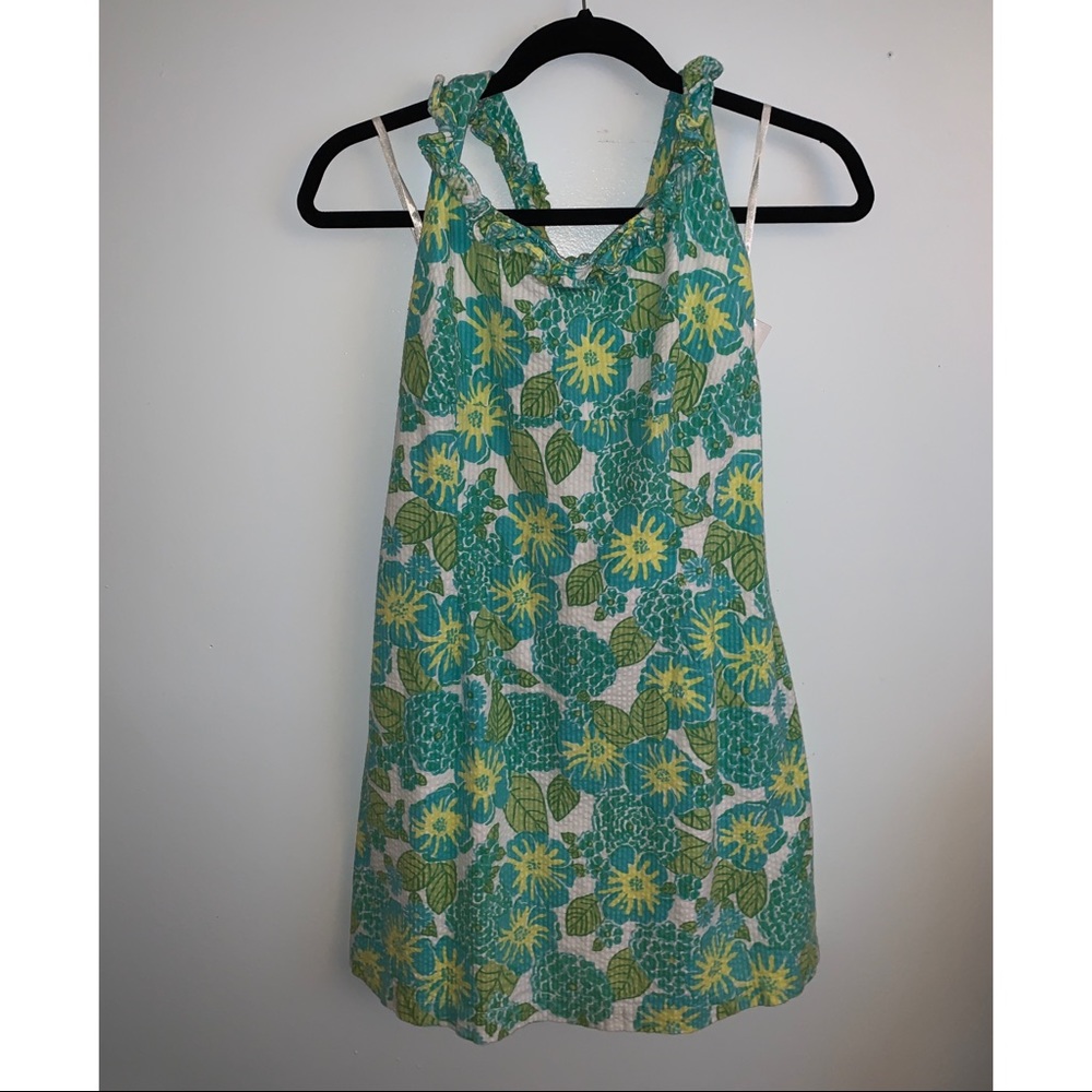 VINTAGE lilly pulitzer green leaf halter dress